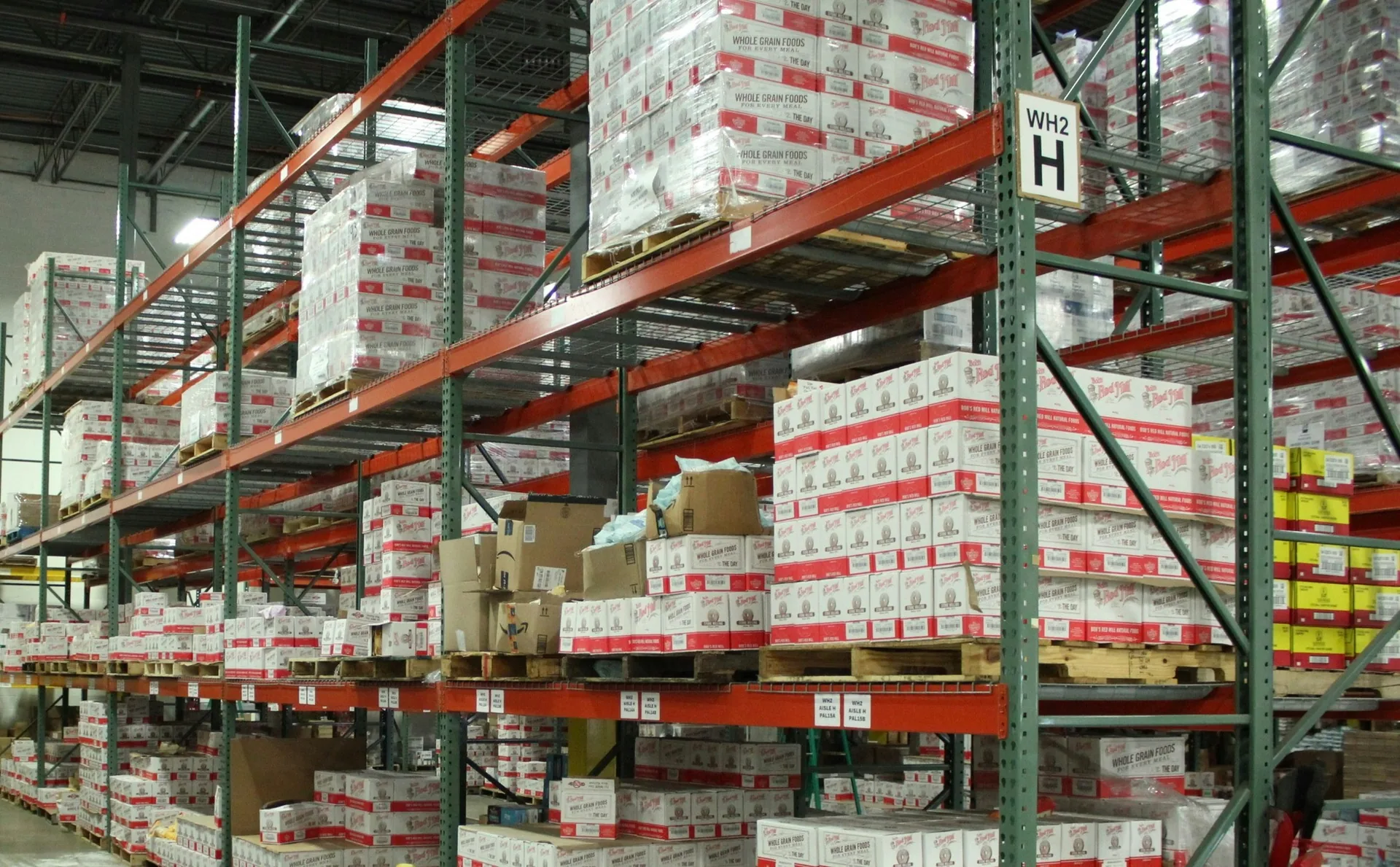 Boxed stock on warehouse racking